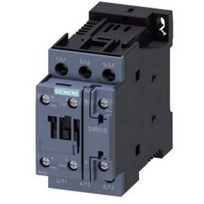 A Siemens electric contactor, Sirius model, with three terminals labelled at the top '1/L1', '3/L2', '5/L3' and at the bottom '2/T1', '4/T2', '6/T3'.