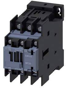 A black and blue electrical contactor for control circuits. Primarily used in industrial applications.