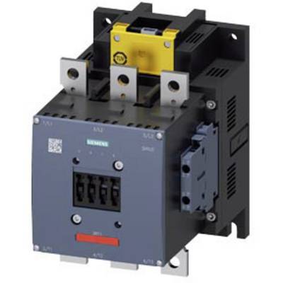 An electrical contactor, mounted on a wall, with multiple plug-in connections and a yellow insert on the top surface.