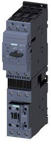 An electrical contactor, depicted in blue and black, with multiple screw connections. Function: Control of electrical circuits.