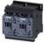 A Siemens contactor (Sirius series), an industrial electrical device for switching electrical circuits, dark casing, blue front.