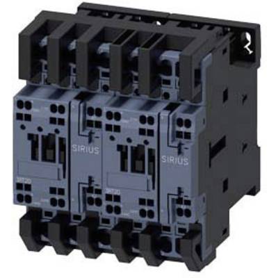 Triple-pole contactor with 'SIRIUS' inscription, black-grey housing, for electrical control systems.