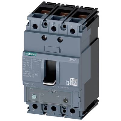 'A three-pole protective switch for industrial applications with brand logo, voltage specifications, and QR code on the front.'