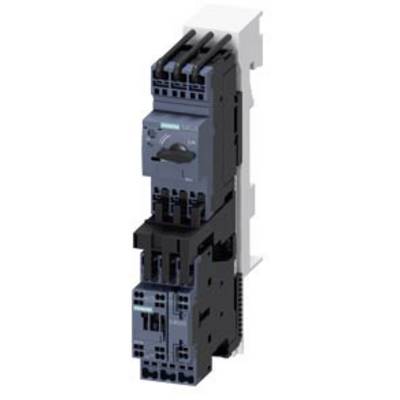 An electrical contactor, mounted on a DIN rail. It has multiple terminals at the top and bottom for cable connections.