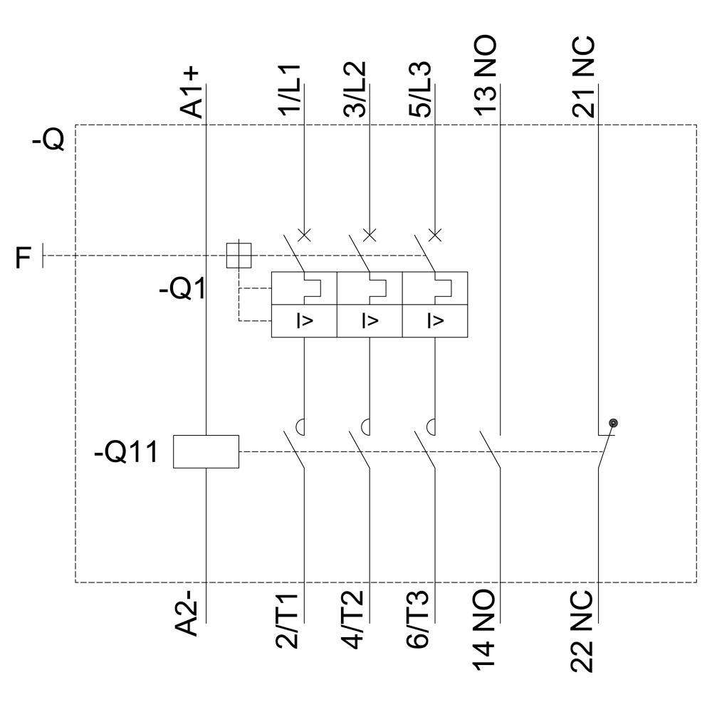 'Circuit diagram of an electromechanical device with multiple relays and contacts, labelled with various connection designations.'