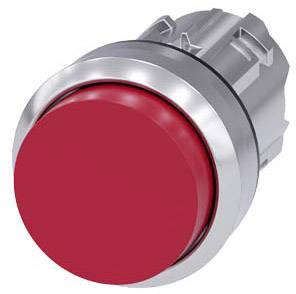 A large red button on a silver base, commonly used as an emergency stop switch in machinery and safety equipment.