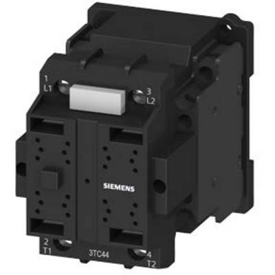 Black and white Siemens performance contactor, model 3TC44, with four connection terminals at the bottom (1, 2, 3, 4) and contacts at the top (L1, L2).