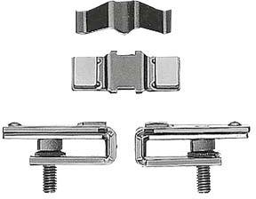 'Self-adhesive metal mirror bracket', consisting of two lower mounting parts with screws and two upper clips.