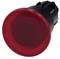 Red round button on a black casing, commonly used as an emergency stop switch in machinery or electronic equipment.