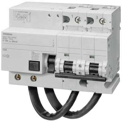 A circuit breaker with two switches and cable connections, labelled: 'Siemens' and '5SU1 324-1KK82'.