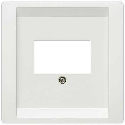 White square empty frame with a central rectangular opening and a small screw beneath it.