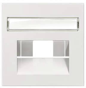A white letterbox with a transparent letterslot and a rectangular retrieval flap underneath.