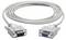 Grey serial null modem cable with nine-pin connectors, used for connecting and data transmission between devices.
