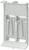 A grey, rectangular plastic casing with diamond-shaped structures and multiple mounting points.