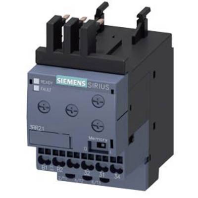 A Siemens SIRIUS contactor with model number 3RR21, showing control elements and connections. 'Ready' and 'Fault' markings.