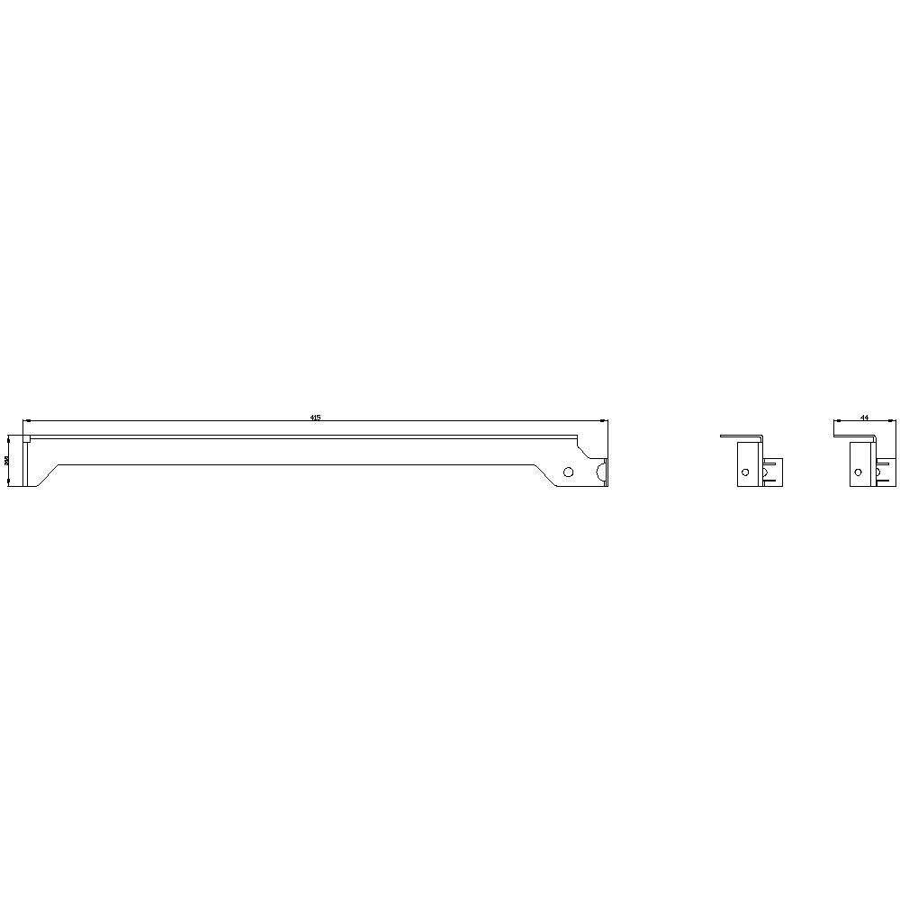 Technical Drawing of Components: A long beam with a rectangular cross-section and markings, along with two smaller detailed views.