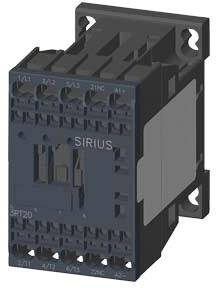 Industrial contactor with multiple terminal blocks. Label: SIRIUS.