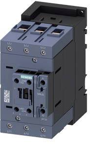 A blue electric power switch or contactor with multiple connection terminals, suitable for controlling electrical motors.