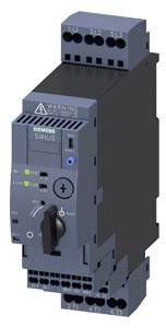 A Siemens electric switchgear device, SIRIUS model, with a control knob and indicator lights. Designed for controlling industrial equipment.