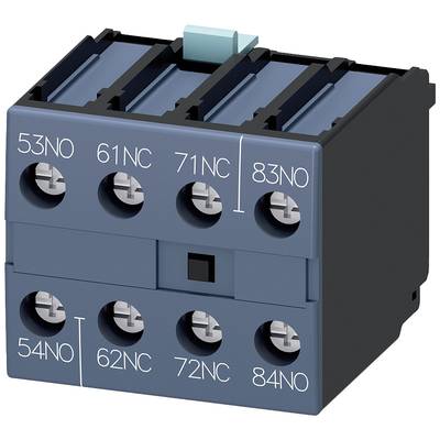 A graphic image of an electrical terminal block. It shows four sequentially numbered openings (53NO, 61NC, 71NC, 83NO) at the top and a light blue lever on the side.