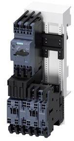 Electrical contactor mounted on a DIN rail, used for controlling electrical circuits in industrial installations.