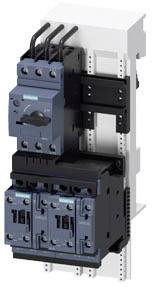 A control cabinet with three blue power actuators and multiple cables, mounted on a white metal panel.