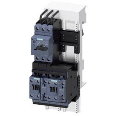 A control cabinet with three blue power actuators and multiple cables, mounted on a white metal panel.
