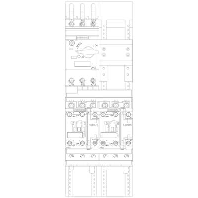 Wiring diagram of an electrical distribution board with various circuit breakers and cables, shown in detail.