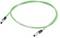 Green cable with plugs at both ends, suitable for electronic or industrial applications.