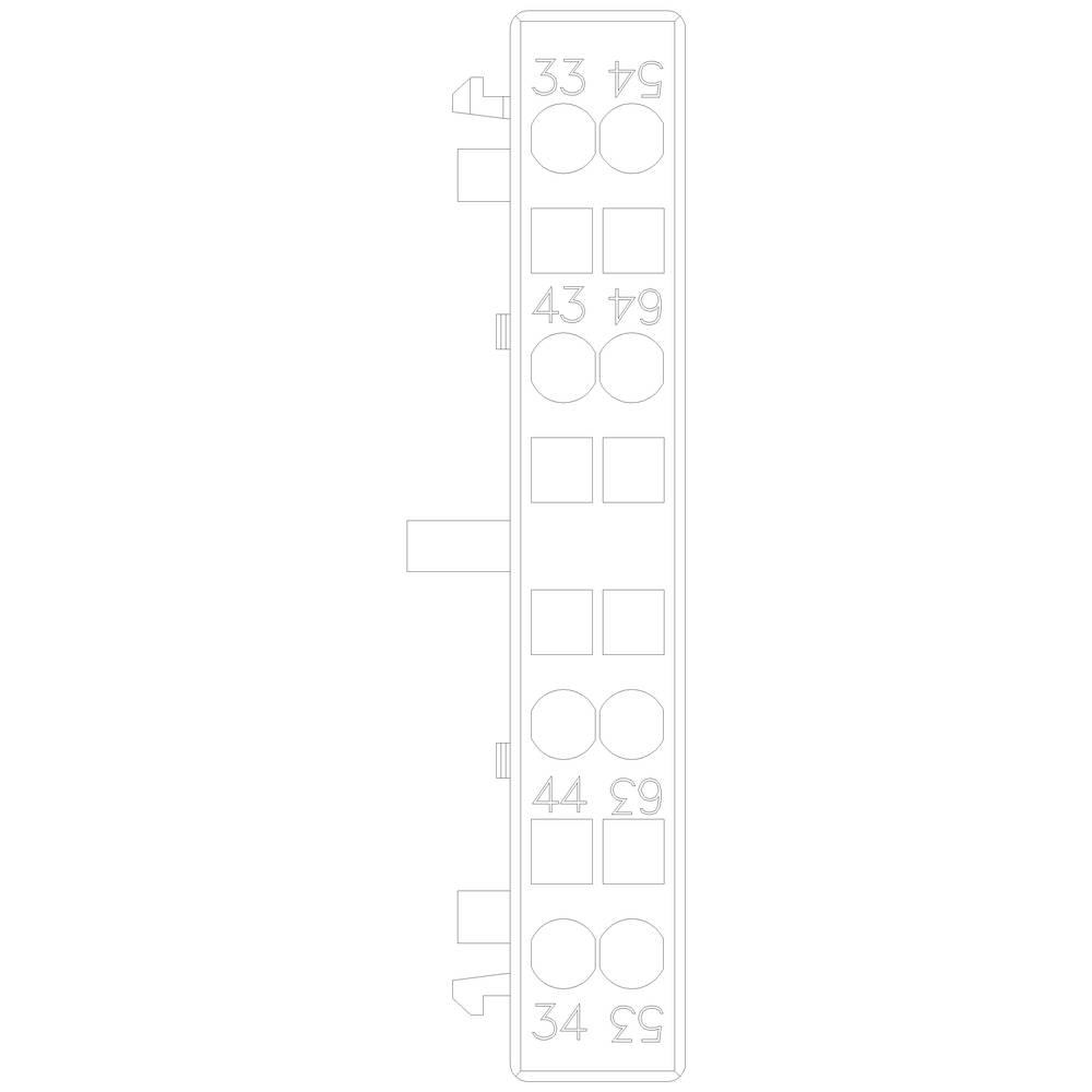 'Diagram of a network socket strip with numbered ports from 33 to 44, showing physical wiring connections.'