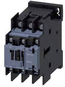 Contactor with black housing and blue contact areas, suitable for electrical control applications.