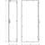 'Sketch of a server or storage cabinet from the front and side. Dimensions are: height 2002 mm, width 418 mm at the front, depth 863 mm from the side.'