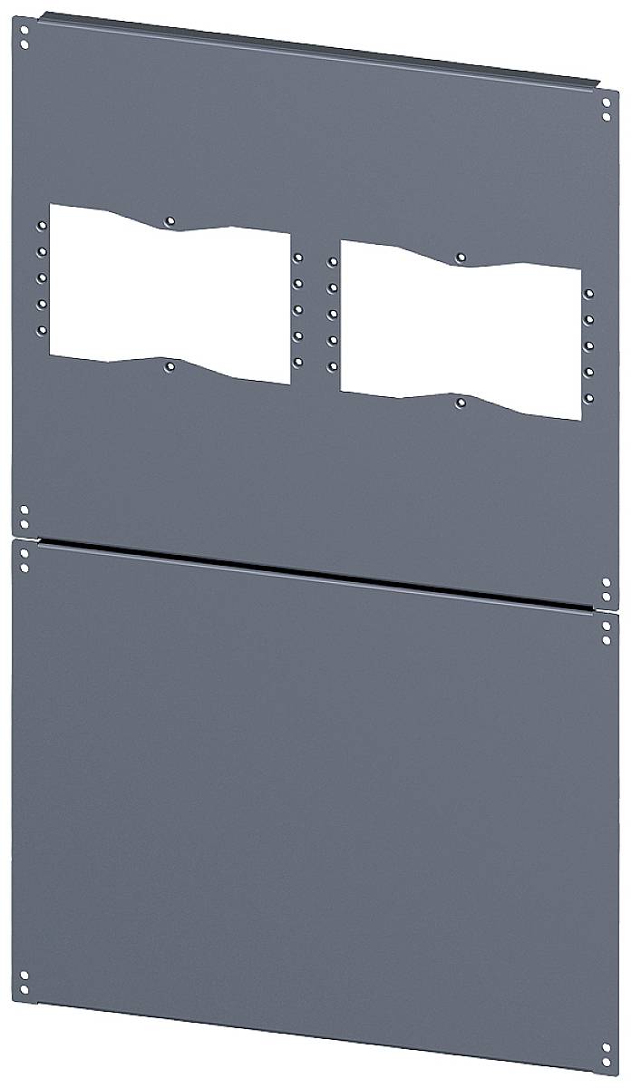 Steel plate with rectangular cut-outs for mounting purposes.