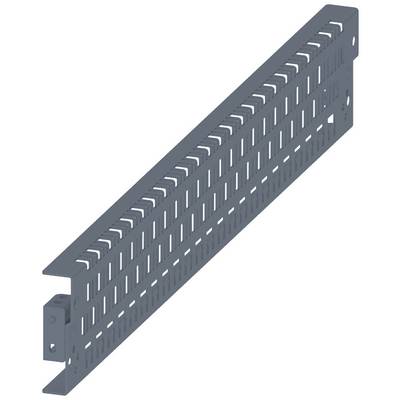 Plastic cable trunking with narrow slots, suitable for organised cable routing in electrical switchboards.
