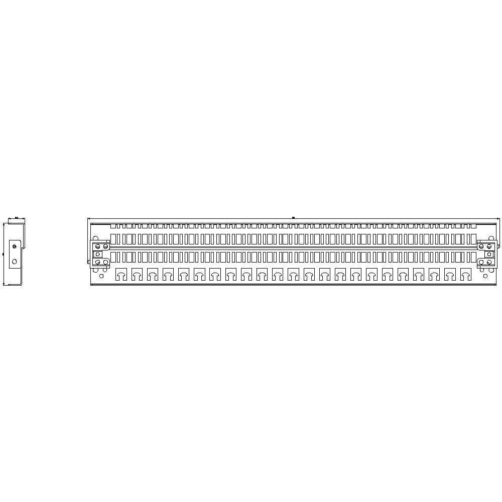 'Patch Panel' Diagram, showing a rectangular field with numbered, square slots for network connections, from 1 to 48.