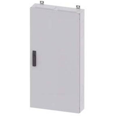 Grey, rectangular metal casing with a black handle on the left side. Two mounting elements are located above it.