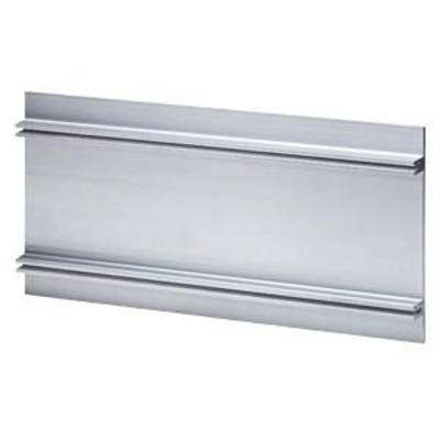 Metal U-channel with wide flanges, commonly used in construction or for mounting panels and structures.
