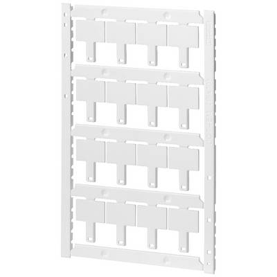A white, rectangular frame with multiple horizontal slots providing space for electronic connectors.