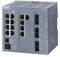 Grey industrial communication module with multiple Ethernet ports and LED indicators, suitable for integration into industrial networks.