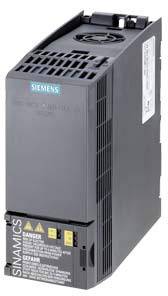 Black Siemens Sinamics frequency converter with a fan on the top, a typical device for industrial drive technology.