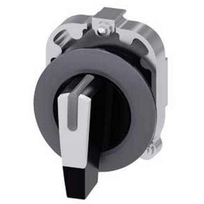 A black and silver rotary switch in side profile, with a large handle. Suitable for industrial applications.