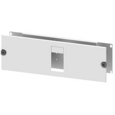 Metal plate with rectangular outlet and side mounting holes.