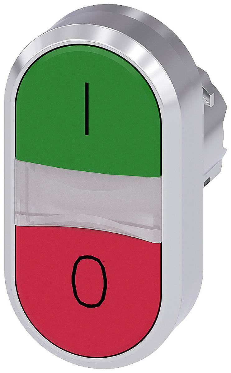 Two-colour switch: green on top with 'I' for On, red at the bottom with 'O' for Off.
