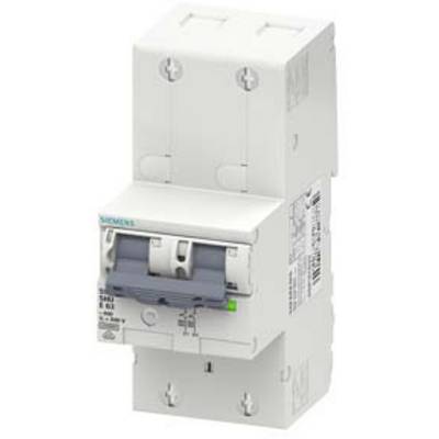 A white, electric circuit breaker with grey toggle switches, mounted on a white mounting bracket.