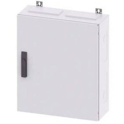 Metal enclosure with side handle, suitable for mounting electrical equipment, neutral, functional style.