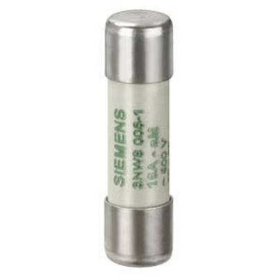 'Siemens 16A 500V' fuse, cylindrical with metal caps at both ends. Suitable for overcurrent protection in electrical devices.