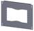 Steel adapter plate with a rectangular cut-out and multiple screw holes on the sides, for mounting on various surfaces.