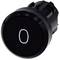 Black toggle switch with the marking '0', symbolises the off position of an electrical device.