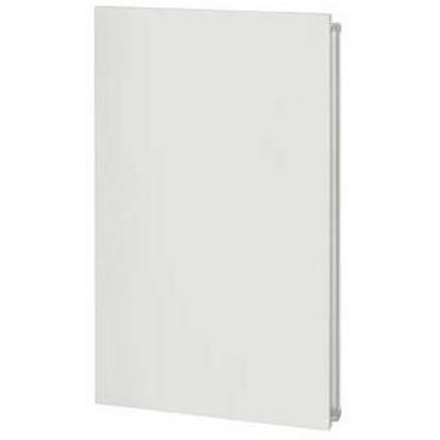 A plain, white rectangular object, presumably a door or cover, shows a smooth surface and narrow edges.
