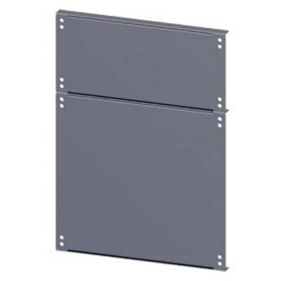 Metal plate with holes at the corners, rectangular, in a dark colour.